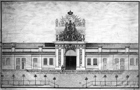 Brama Portowa, od strony miasta, 1768 r., Loeffler, rysunek. MNS/A.Foto/14506