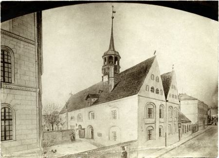 Kościół św. Gertrudy na Łasztowni, autor anonimowy, Rysunek, ok. 1860 r. MNS/A.Foto/14749