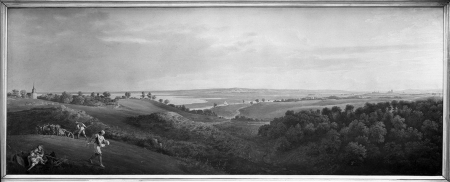 Widok z Golęcina poprzez dolinę Odry na Szczecin. Karl Friedrich Schinkel (1781 – 1841), 1821 r., Obraz. 53,5 x 134cm. MNS/A.Foto/5112